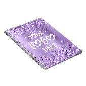 Carnet Glittery Lavender Faux Foil Business Logo (Côté Droit)