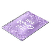 Carnet Glittery Lavender Faux Foil Business Logo (Côté gauche)