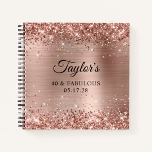 Carnet Glittery Rose Gold Foil 40 & Fabulous Guest