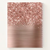 Carnet Glittery Rose Gold Glam Sketbook avec nom (Dos)