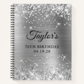 Carnet Glittery Silver Foil 70e anniversaire invité (Devant)