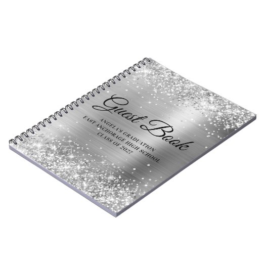 Carnet Glittery Silver High School Graduation Invité (Côté gauche)