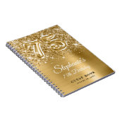 Carnet Glittery Sparkly Gold Glam 75th Birthday Guestbook (Côté Droit)