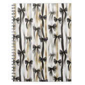 Carnet Glitzy Gold Silver Black Ribbons Bows (Devant)