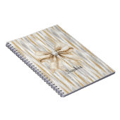Carnet Glitzy Silver Gold Stripes Cream Bow (Côté Droit)