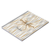Carnet Glitzy Silver Gold Stripes Cream Bow (Côté gauche)
