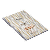 Carnet Glitzy Silver Gold Stripes White Cupcake Bow   (Côté Droit)