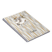 Carnet Glitzy Silver Gold Stripes White Ice Skate (Côté Droit)