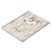 Carnet Glitzy Silver Gold Stripes White Ice Skate (Côté gauche)