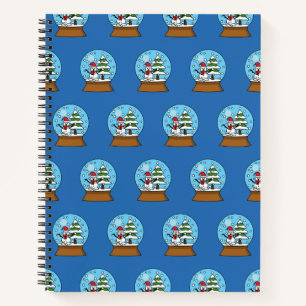 Carnet Globe de neige avec Snowman et Pine Tree