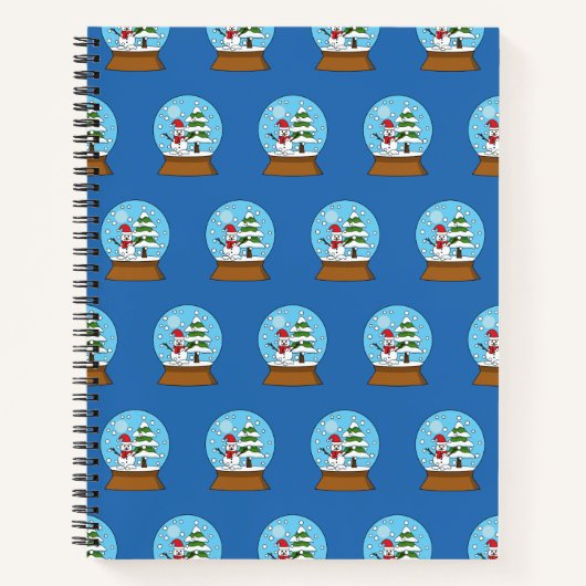 Carnet Globe de neige avec Snowman et Pine Tree (Devant)