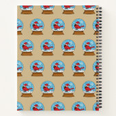 Carnet Globe des neiges avec cardinal rouge mignon (Dos)