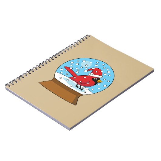 Carnet Globe des neiges avec cardinal rouge mignon (Côté gauche)