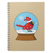 Carnet Globe des neiges avec cardinal rouge mignon (Devant)