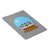 Carnet Globe des neiges avec trois Chouettes Gnomes (Côté Droit)