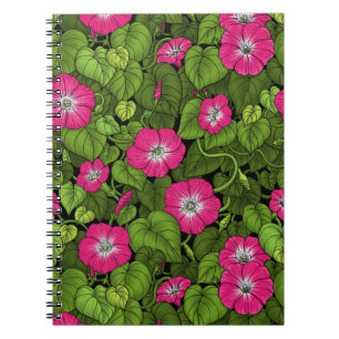 Carnet Gloire du matin en rose et vert
