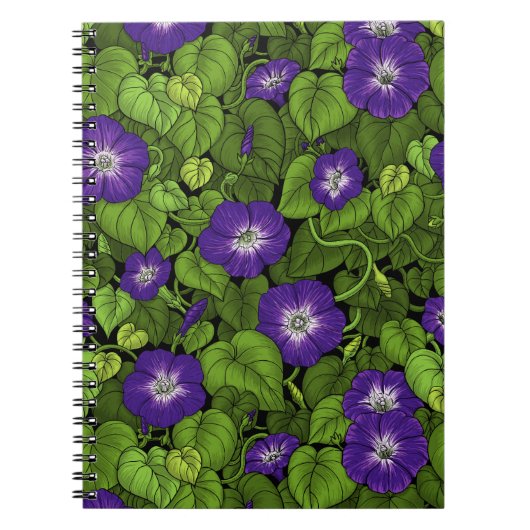 Carnet Gloire du matin en violet et vert (Devant)