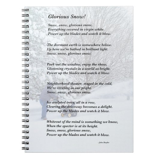 Carnet Glorieux Poème saisonnier de neige (Devant)