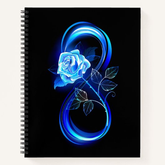 Carnet Glowing infinity with blue rose (Devant)