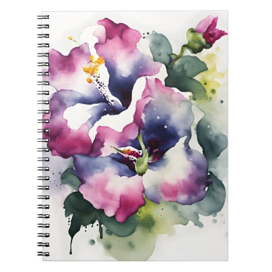 Carnet Gloxinia - Watercolor flowers (Devant)