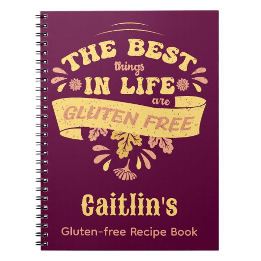 Carnet Gluten personnalisé Cuisine libre Celiac Coeliac (Devant)