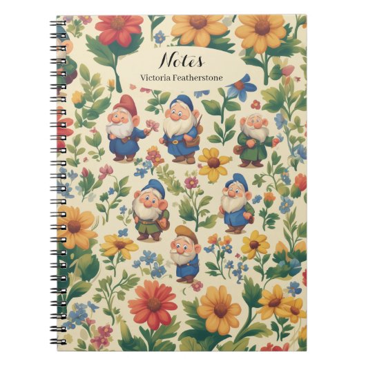 Carnet Gnome a flower motif design (Devant)
