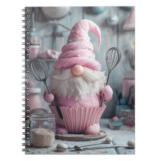 Carnet Gnome Cupcake à pâtisserie rose adorable