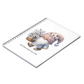 Carnet Gnome de fleur de marguerite mignon personnalisé p (Côté gauche)