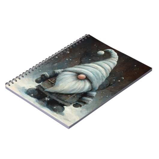 Carnet Gnome d'hiver dans une forêt de neige (Côté gauche)