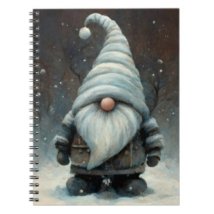 Carnet Gnome d'hiver dans une forêt de neige
