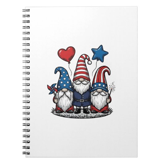 Carnet Gnome Patriotique Gravure Vintage Design Vectoriel (Devant)