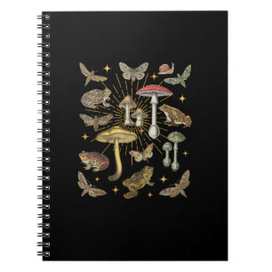 Carnet Goblincore Fougère Papillon Grenouille Champignon