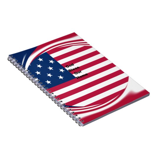 Carnet God Bless Our Home : USA Flag Swirl Art (Côté Droit)