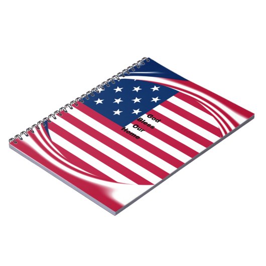 Carnet God Bless Our Home : USA Flag Swirl Art (Côté gauche)