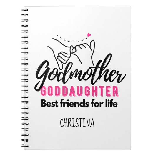Carnet Goddaughter Gift - Godmother Best Friends for Life (Devant)