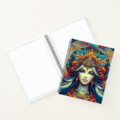 Carnet Goddess Head flow turquoise Cheveux Avril - (Intérieur)