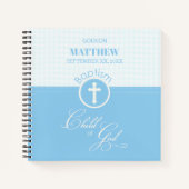 Carnet Godson Baptême Bleu Enfant de Dieu Personnalisé (Devant)