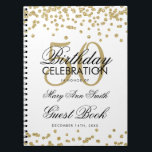 Carnet Gold 50th Birthday Guest Book Confetti<br><div class="desc">Elégante 50e anniversaire de la Parties scintillant d'or Confetti sur modèle blanc. Facile à utiliser et facile à personnaliser. Commandez aujourd'hui !</div>