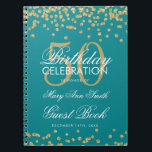 Carnet Gold 50th Birthday Guest Book Confetti Turquoise<br><div class="desc">Elégante 50e Anniversaire Parties scintillant d'or Confetti sur modèle Turquoise. Facile à utiliser et facile à personnaliser. Commandez aujourd'hui !</div>