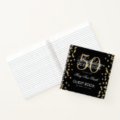 Carnet Gold 50th Birthday Guestbook Confetti Black (Intérieur)
