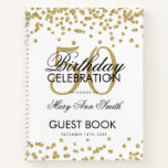 Carnet Gold 50th Birthday Guestbook Confetti Blanc<br><div class="desc">Un élégant 50e anniversaire modèle de livres d'hôtes avec Gold Parties scintillant Confetti sur le design blanc et facile à customiser texte.</div>