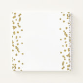Carnet Gold 50th Birthday Guestbook Confetti Blanc (Dos)