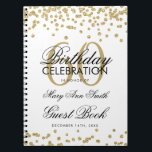 Carnet Gold 60th Birthday Guest Book Confetti<br><div class="desc">Elégante 60ème anniversaire de la Parties scintillant d'or Confetti sur modèle blanc. Facile à utiliser et facile à personnaliser. Commandez aujourd'hui !</div>