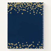 Carnet Gold 60th Birthday Guestbook Confetti Navy Blue (Dos)