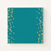 Carnet Gold 60th Birthday Guestbook Confetti Turquoise (Dos)