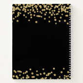 Carnet Gold 70th Birthday Guestbook Confetti Black (Dos)