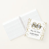 Carnet Gold 80th Birthday Guestbook Confetti (Intérieur)