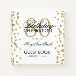 Carnet Gold 80th Birthday Guestbook Confetti<br><div class="desc">Un élégant modèle de livres d'hôtes de 80e anniversaire avec Parties scintillant d'or Confetti design et facile à customiser texte.</div>
