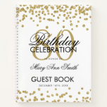 Carnet Gold 80th Birthday Guestbook Confetti<br><div class="desc">Un élégant modèle de livres d'hôtes de 80e anniversaire avec Parties scintillant d'or Confetti design et facile à customiser texte.</div>