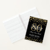 Carnet Gold 80th Birthday Guestbook Confetti Black (Intérieur)